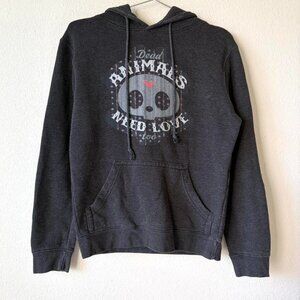 y2k emo hoodie Dead Animals Need Love Too adult small sweatshirt